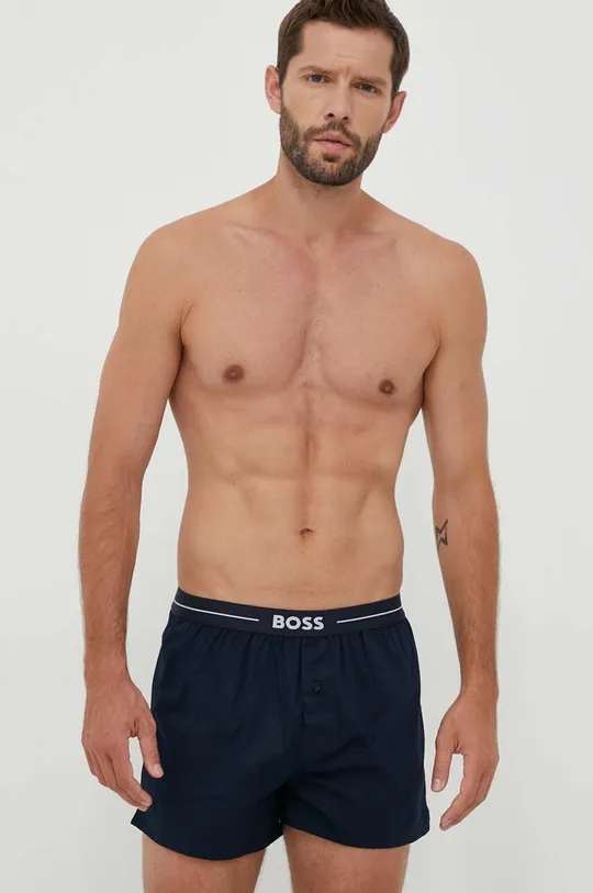 Bavlnené boxerky BOSS 3-pak modrá