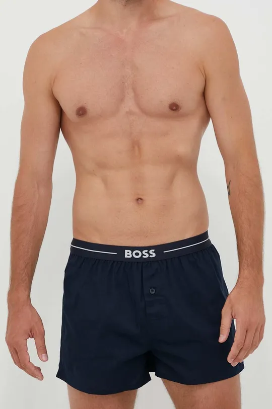 niebieski BOSS bokserki bawełniane 3-pack