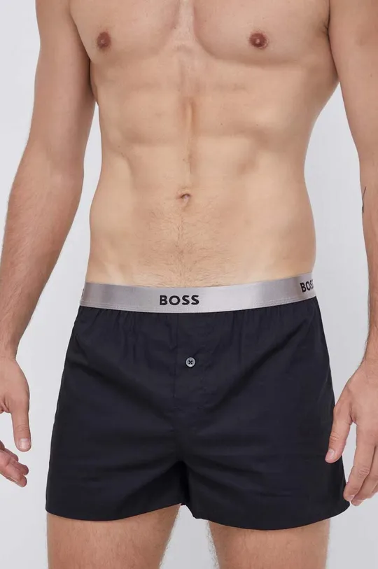 Bavlnené boxerky BOSS 2-pak čierna