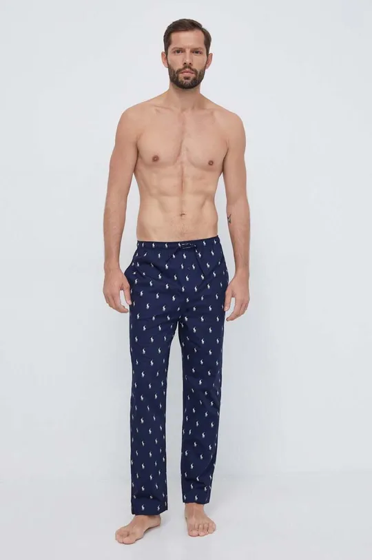 tmavomodrá Bavlnené pyžamové nohavice Polo Ralph Lauren Pánsky