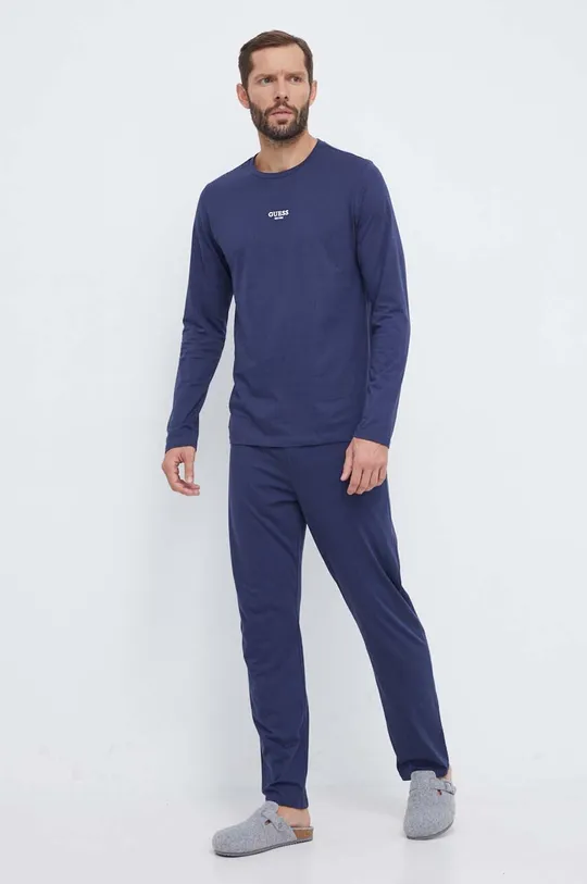 mornarsko plava Pamučna pidžama Guess Muški