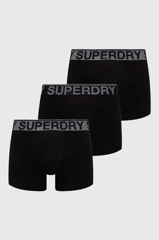 čierna Boxerky Superdry 3-pak Pánsky