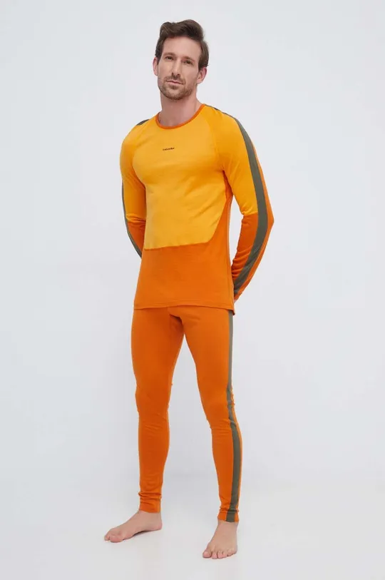 Icebreaker legginsy funkcyjne 200 Oasis Sonebula pomarańczowy