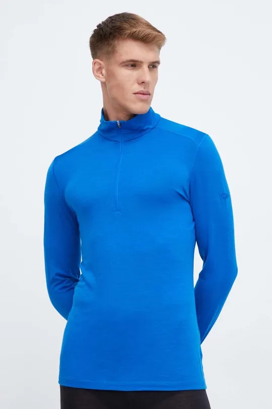 modra Funkcionalna majica z dolgimi rokavi Icebreaker 200 Oasis Moški