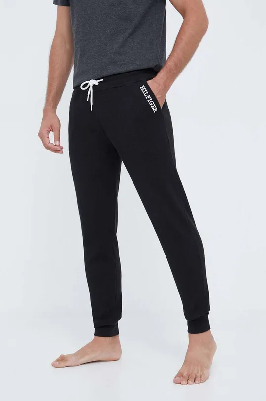 μαύρο Βαμβακερό παντελόνι πιτζάμα Tommy Hilfiger Ανδρικά