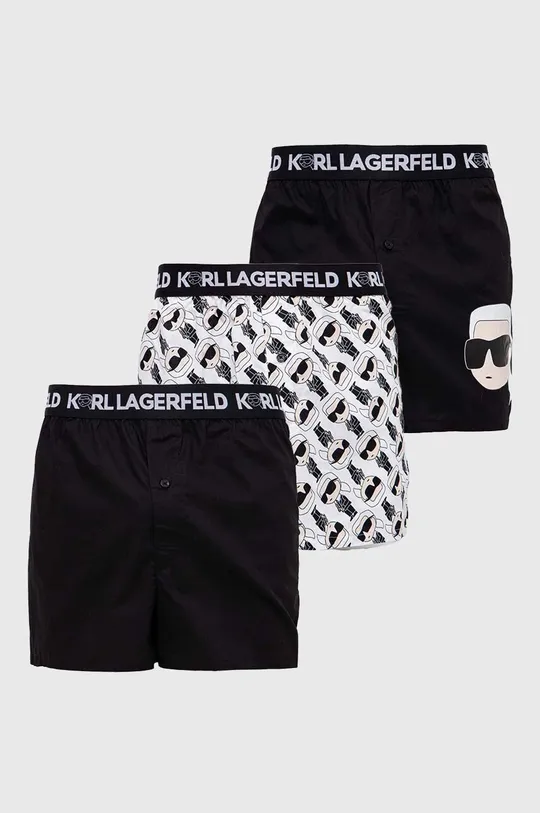 μαύρο Βαμβακερό μποξεράκι Karl Lagerfeld 3-pack Ανδρικά