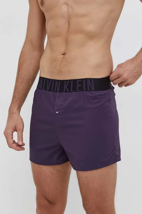 Bavlnené boxerky Calvin Klein Underwear 2-pak fialová