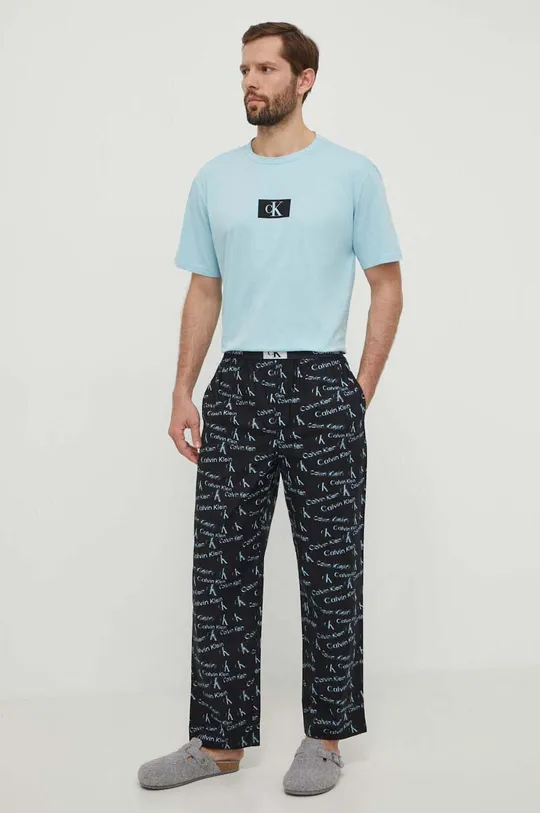 Calvin Klein Underwear pamut pizsamanadrág fekete
