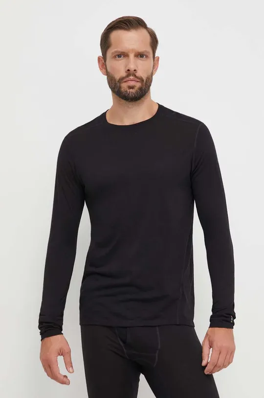 μαύρο Λειτουργικό μακρυμάνικο πουκάμισο Smartwool Classic All-Season Merino Ανδρικά