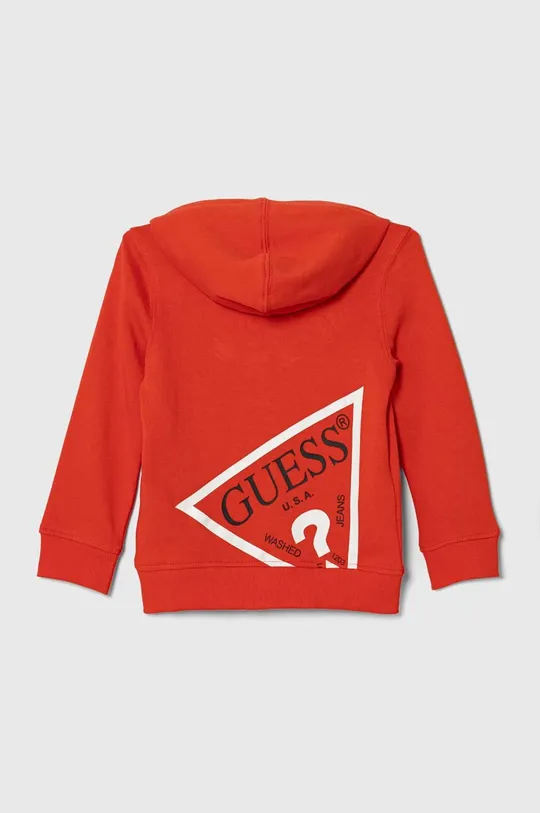 Otroški bombažen pulover Guess rdeča