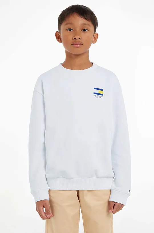 bela Otroški bombažen pulover Tommy Hilfiger Fantovski