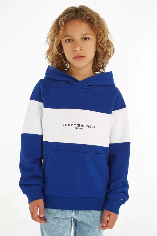 mornarsko modra Otroški bombažen pulover Tommy Hilfiger Fantovski