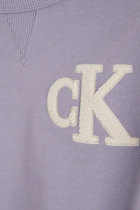 fioletowy Calvin Klein Jeans bluza bawełniana dziecięca