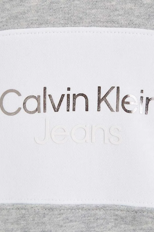 szürke Calvin Klein Jeans gyerek melegítőfelső pamutból