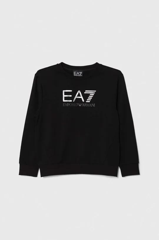 czarny EA7 Emporio Armani bluza dziecięca Chłopięcy