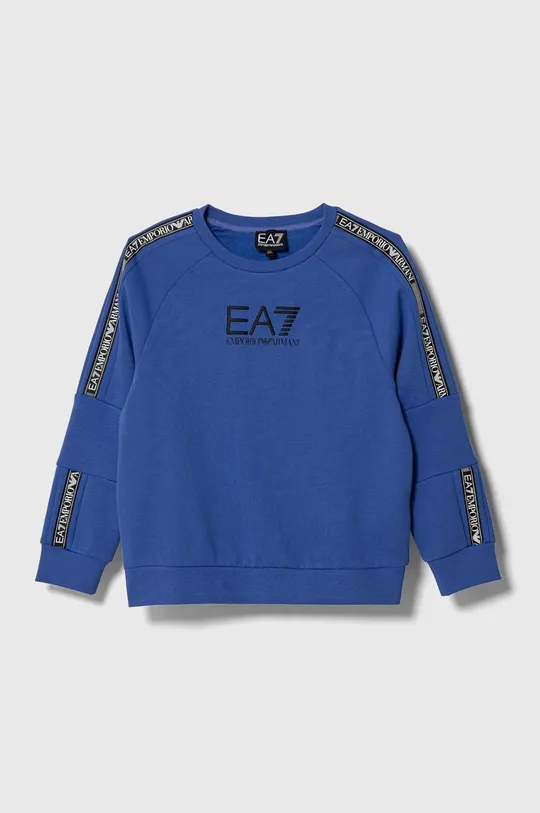 modra Otroški pulover EA7 Emporio Armani Fantovski