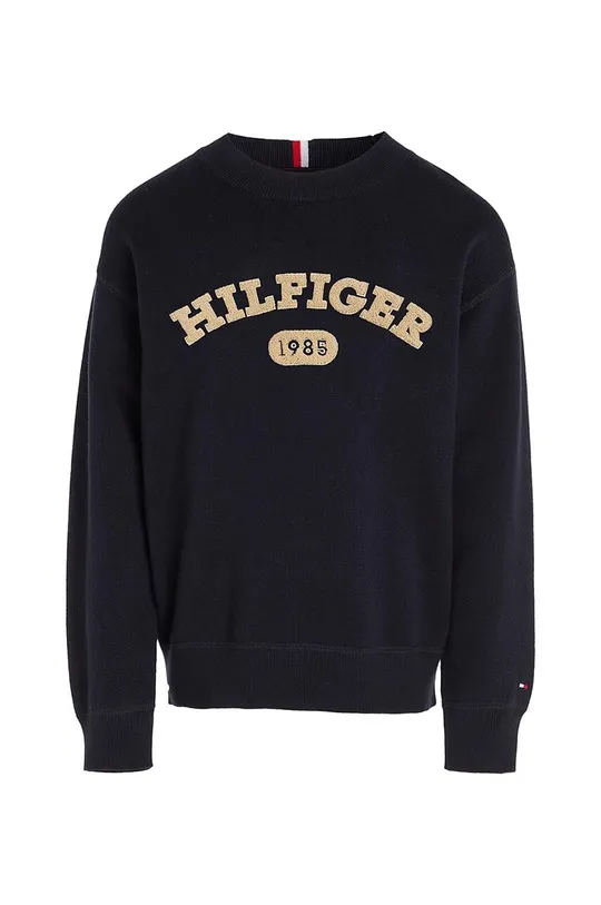 tmavomodrá Detský bavlnený sveter Tommy Hilfiger Chlapčenský