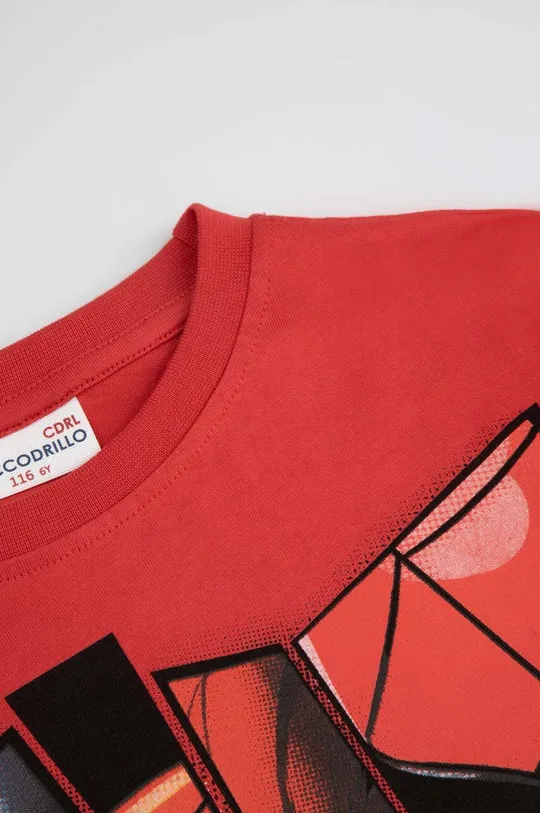κόκκινο Παιδική βαμβακερή μπλούζα Coccodrillo