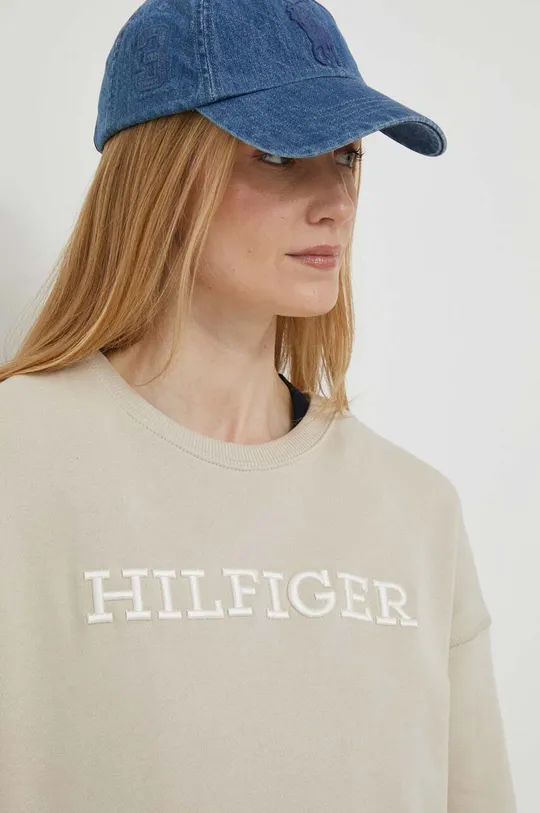 bež Bombažen pulover Tommy Hilfiger