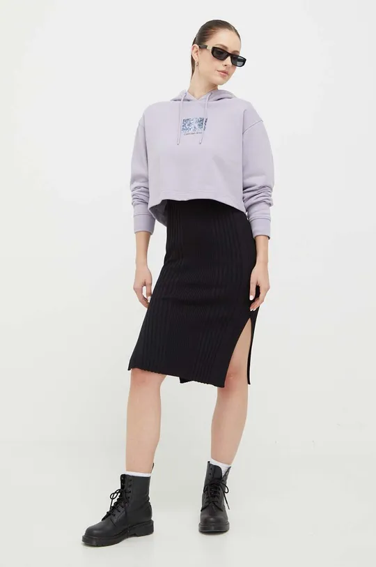 Хлопковая кофта Calvin Klein Jeans фиолетовой