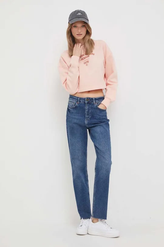 Mikina Calvin Klein Jeans ružová
