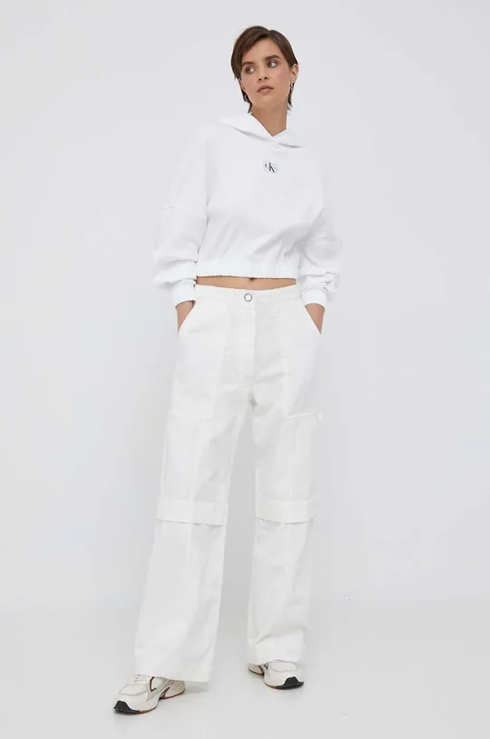 Mikina Calvin Klein Jeans béžová
