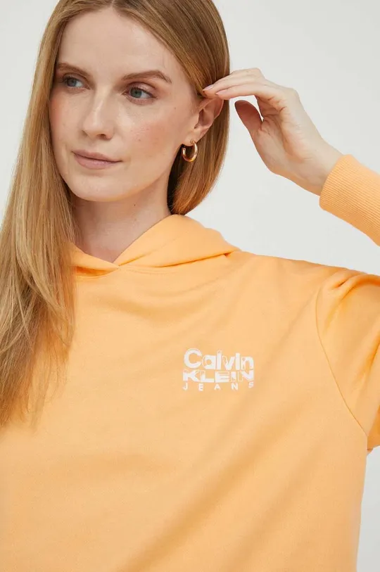 oranžová Bavlnená mikina Calvin Klein Jeans