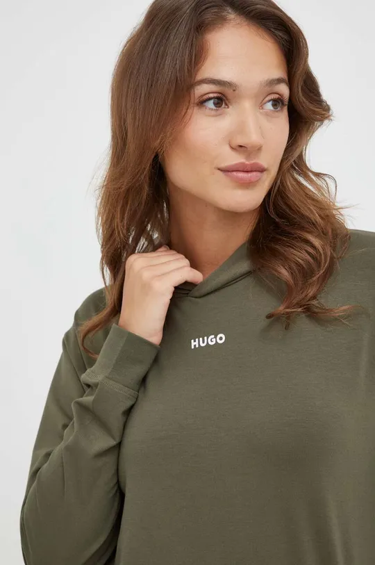 zöld HUGO kapucnis pulcsi otthoni viseletre Női