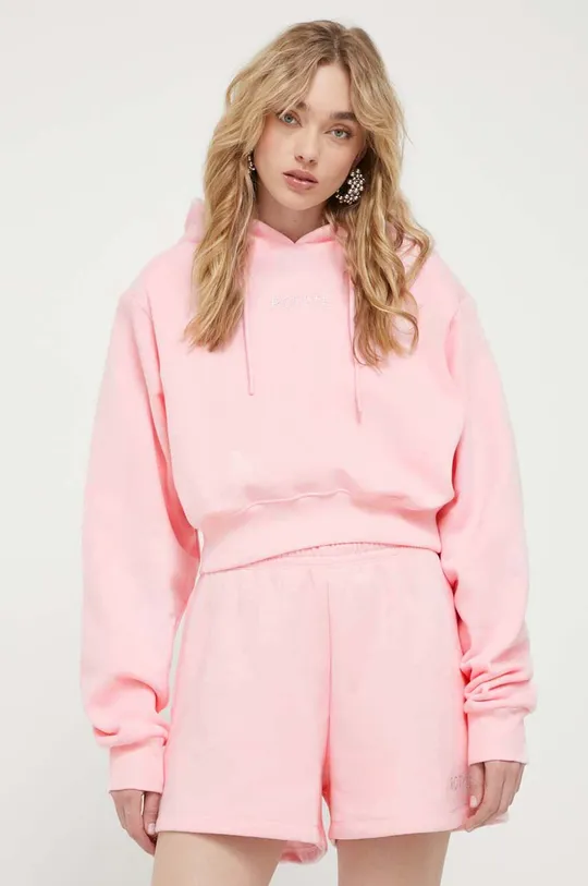 Βαμβακερή μπλούζα Rotate ροζ