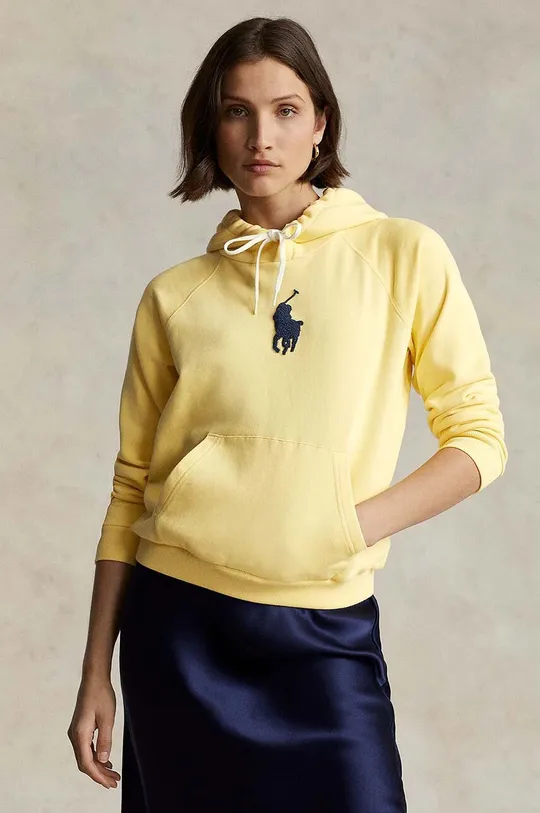 Polo Ralph Lauren bluza bawełniana z kapturem żółty 211910128