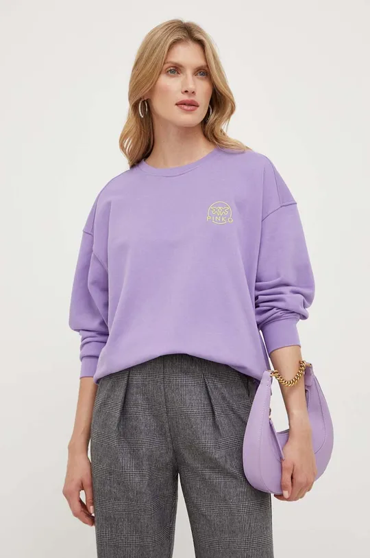 vijolična Bombažen pulover Pinko Ženski