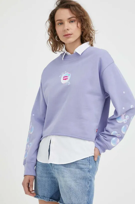 vijolična Bombažen pulover Levi's Ženski