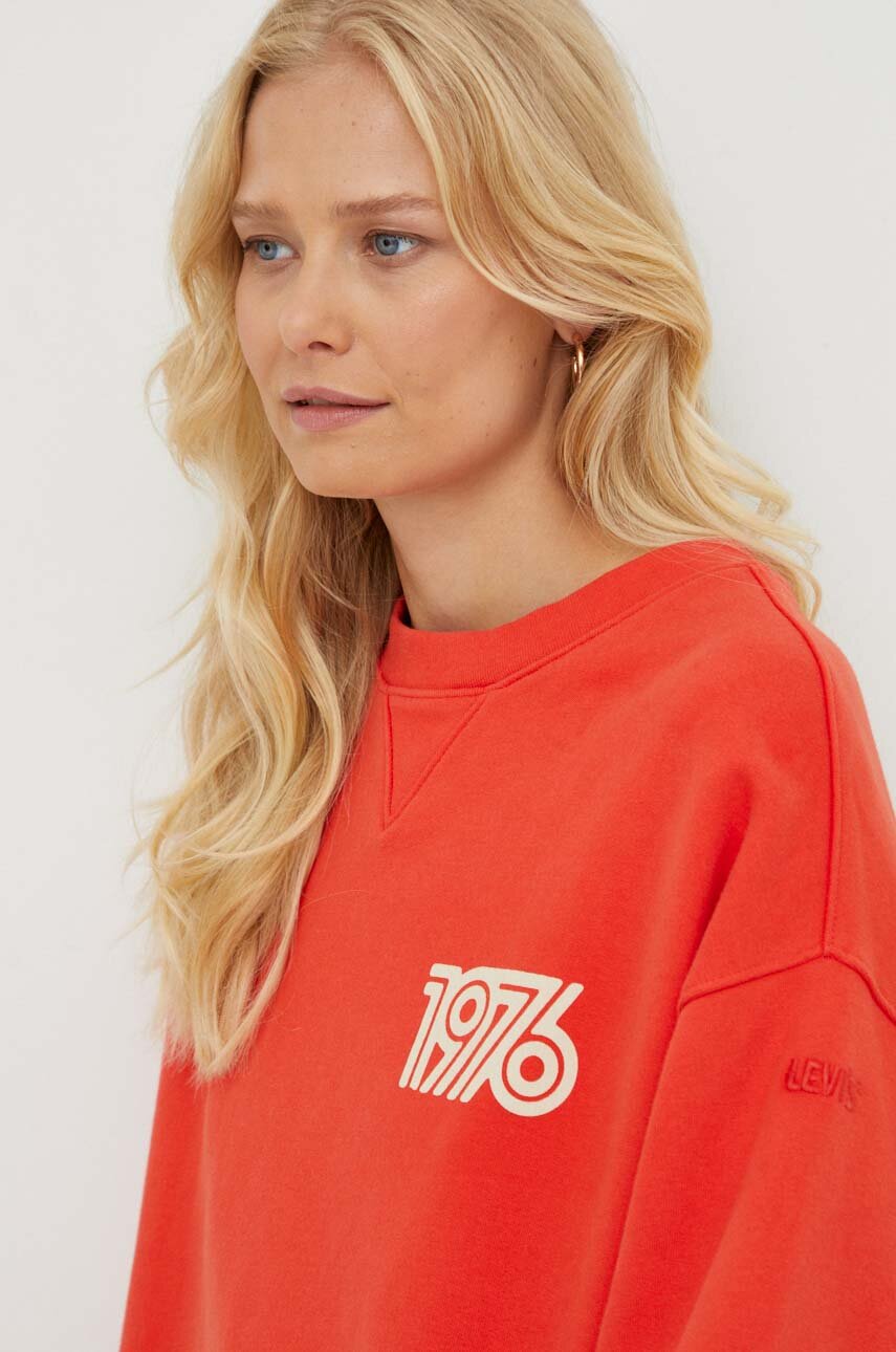 Levi's bluza bawełniana damska kolor czerwony z nadrukiem