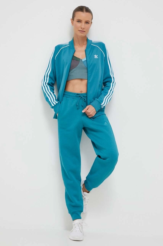 Mikina adidas Originals tyrkysová