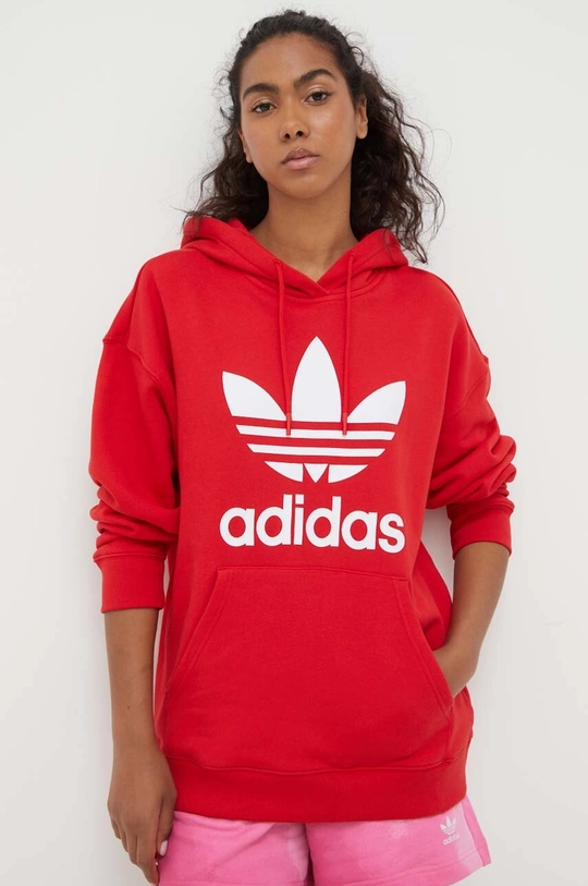 rdeča Bombažen pulover adidas Originals Ženski