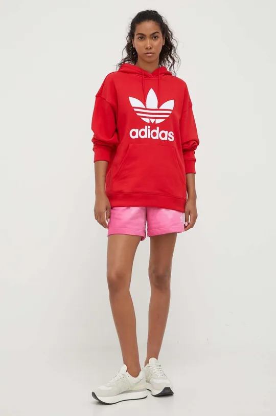 Bombažen pulover adidas Originals rdeča