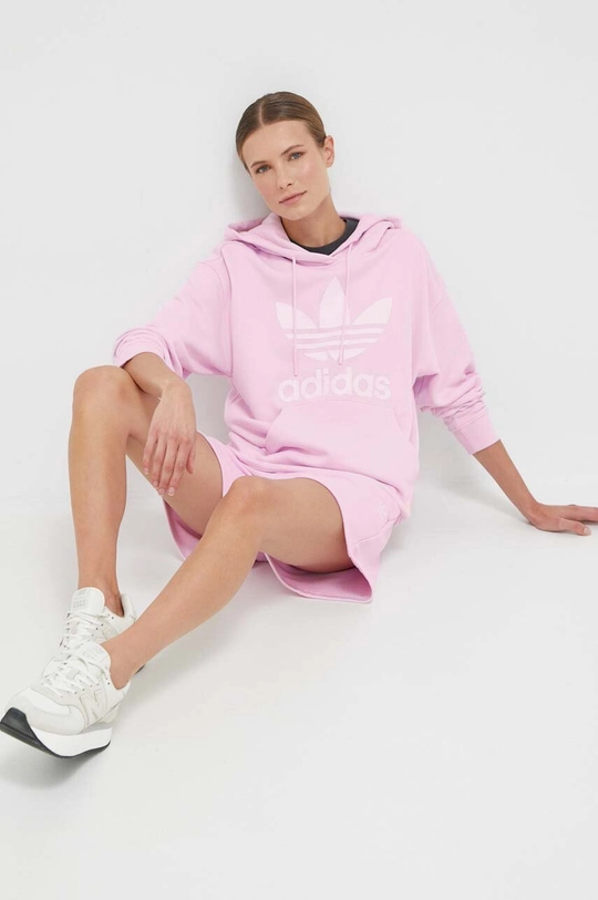 Pamučna dukserica adidas Originals roza