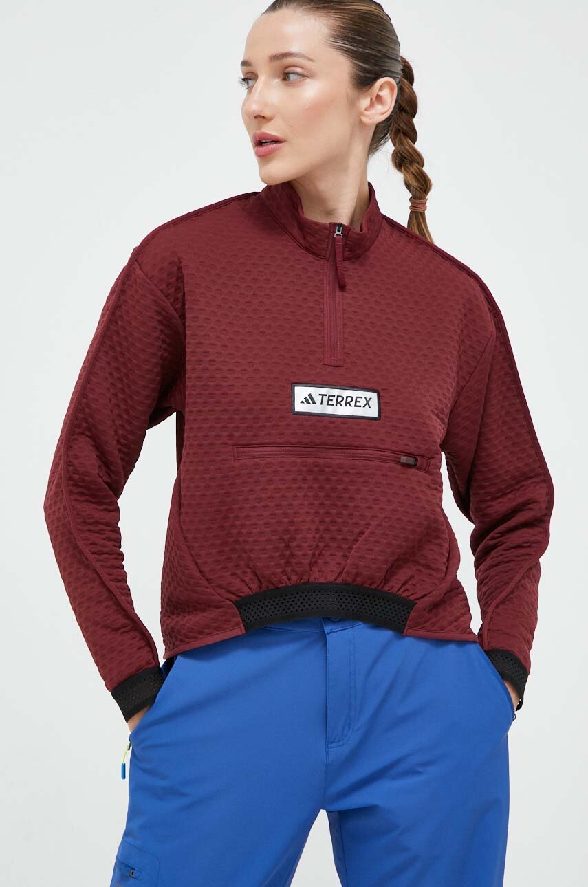 Спортивная кофта adidas TERREX Utilitas цвет бордовый однотонная ...