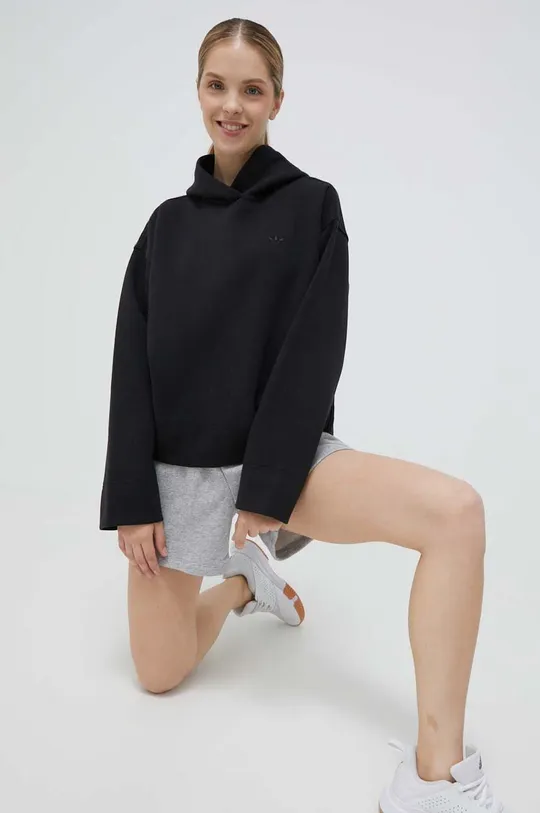 Pulover adidas Originals Premium Essentials Short Hoodie črna