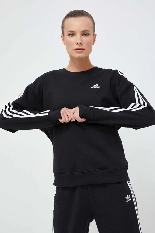 Pamučna dukserica adidas crna