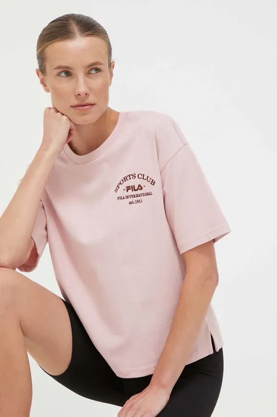 розовый Хлопковая футболка Fila