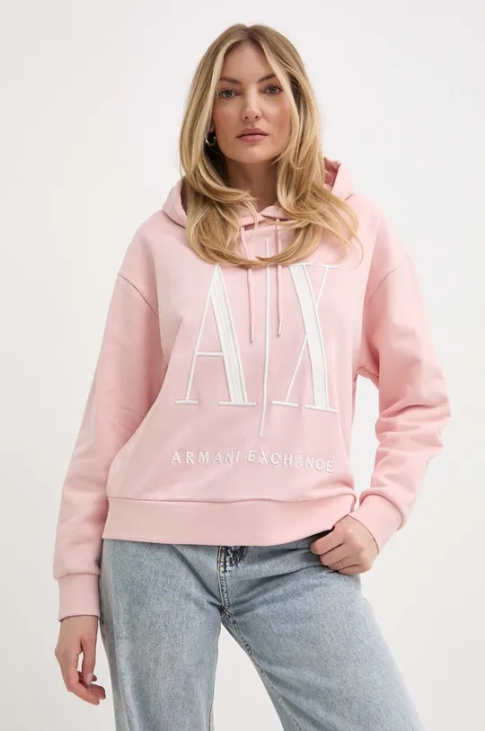 ροζ Βαμβακερή μπλούζα Armani Exchange Γυναικεία