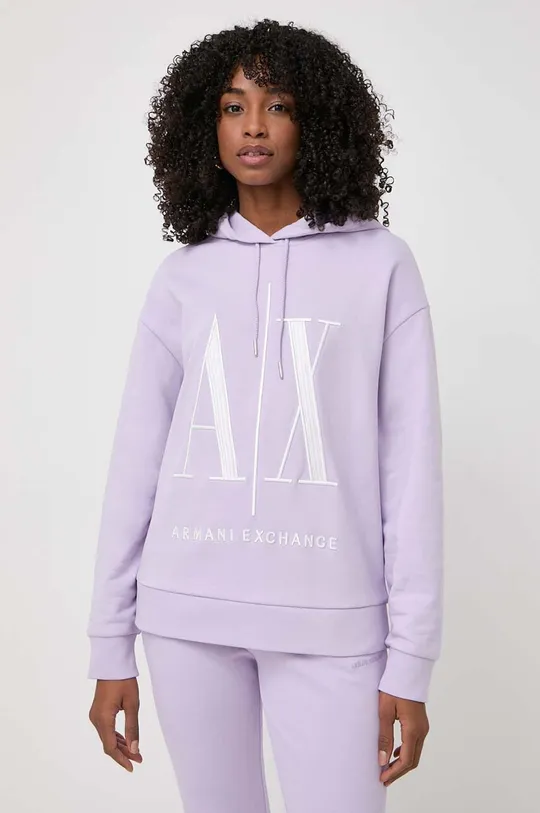 фіолетовий Бавовняна кофта Armani Exchange Жіночий