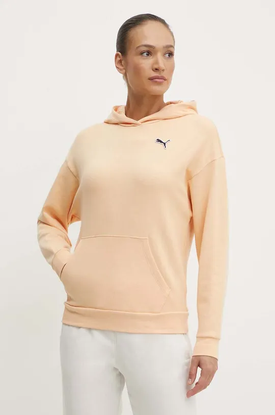 oranžna Bombažen pulover Puma Ženski