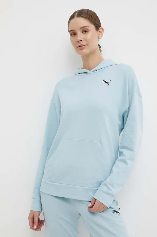modra Bombažen pulover Puma Ženski