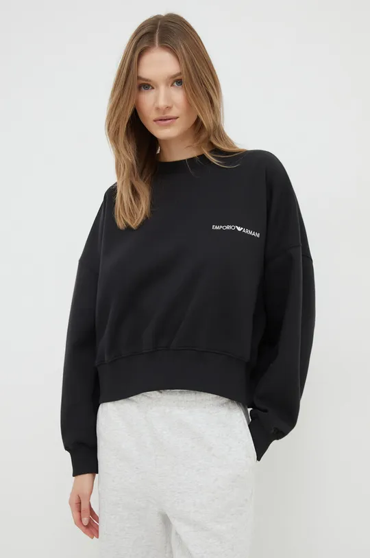 fekete Emporio Armani Underwear kapucnis pulcsi otthoni viseletre Női