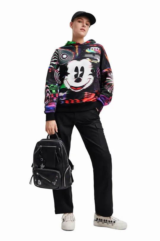 črna Bombažen pulover Desigual x Disney