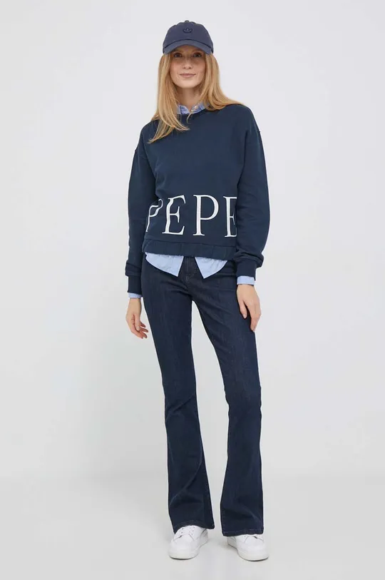 Бавовняна кофта Pepe Jeans Victoria темно-синій