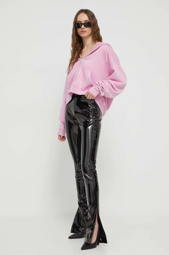 Βαμβακερή μπλούζα Moschino Jeans ροζ