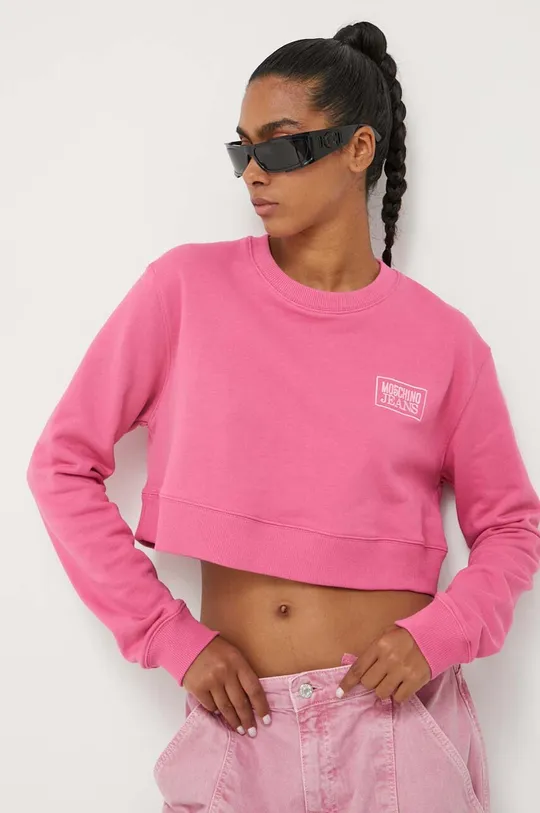 ροζ Βαμβακερή μπλούζα Moschino Jeans Γυναικεία